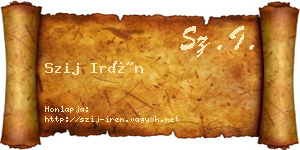 Szij Irén névjegykártya